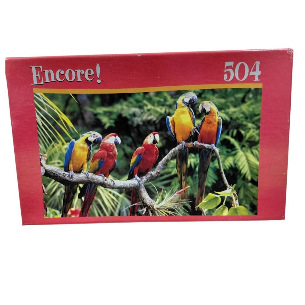 Encore! 504-Piece Pretty Parrots Puzzle 10.75 x18" Mega Brands Sealed Box 2007